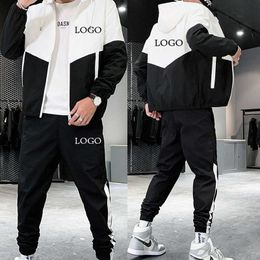 Men's Tracksuits Custom Men Tracksuit JacketPants Fashion Harajuku Sportswear Homme Jogging Set Streetwear Z0224