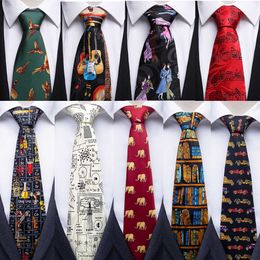 Neck Ties Tailor Smith Pattern Ties Fancy Music Theme Necktie Polyester Printed Suit Dress Funny Casual Party Necktie Cravat Accessories J230225
