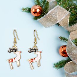 Dangle Earrings Christmas Ladies Earring Crystal 2pcs Festival Cute Lovely Elegant Alloy Colourful Exquisite For Xmas Girl Gift