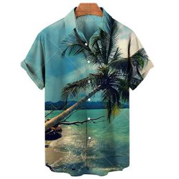 Camisas casuais masculinas 2022 Hawaiian Men's Feminino Camisas de coco feminino Mangas curtas casuais mais 5xl confortável e respirável Z0224