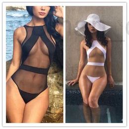 designer Newest Black And White Swimwear Sexy Mesh Bikini Vintage Bathing Suit Swimsuit S M L Free Shipping 3K2L