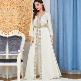 Ethnic Clothing 2023 Elegant Woman Eid Dress Jalabiya Muslim Abaya Belted Party Evening 2 Pcs Sets Kaftan Dubai Ramadan Long Robe Islamic