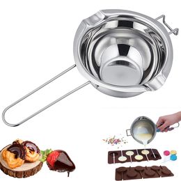 Coffee Pots 600ml 400ml Stainless Steel Chocolate Melting Pot Multifunction Cheese Bowl Cookware Candle Soap Making Spoon for Kitchen Tools 230224