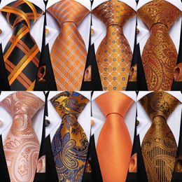 Neck Ties DiBanGu 2018 New Arrival 12 Styles Silk Ties For 85CM Orange Colour Men's Neckties For Business Wedding Suit Neck Tie Gravatas J230225