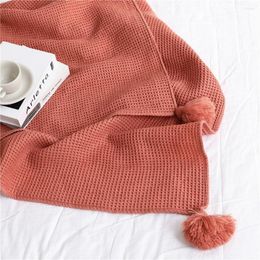 Blankets Woven Waffle Sofa Blanket Home Textile Summer Knee Solid Colour Small Office Nap Quilt Throw Room Decoration