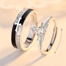 Wedding Rings Cross Crown Letter Copper Plated Platinum Adjustable Couple Overlap Opening Finger Jewellery Wholesale