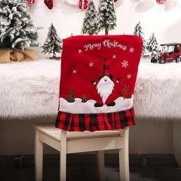 Chair Covers Christmas Cover Letter Santa Claus Print Seat Slipcover Decorative Cloth For Dinning Chairs Xmas