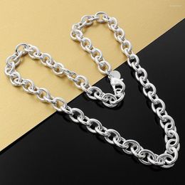 Chains 18 Inches Colour Stamped Silver Classic Chain Necklace For Woman Men Fashion Designer Jewellery Party Wedding Christmas Gifts
