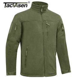 Men's Jackets TACVASEN Winter Tactical Fleece Jacket Mens Army Military Hunting Jacket Thermal Warm Security Full Zip Fishing Work Coats Outer 230225