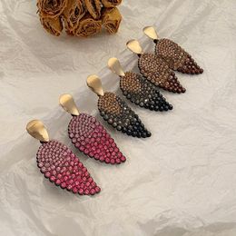 Dangle Earrings Arrival Women Shiny Pink Ziron Leaf Stud Personalized Fashion Accessoried Female Gifts