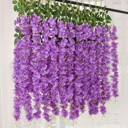 Decorative Flowers 12pcs/set Artificial Flower Vine Fake Hanging Rattan Garden Wedding Decoration Party Home Decor