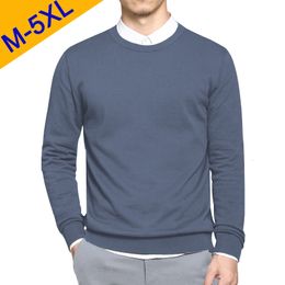 Men's T-Shirts 5XL Men Sweaters Pullover Spring Cotton O-Neck Solid Sweater Jumpers Autumn Male Knitwear Man Big Plus Size Simple Type 230225