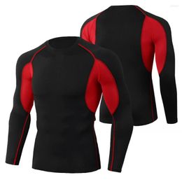 Men's T Shirts 2023 Men's PRO Skintight Fitness Running Training T-shirt Stretch Quick Dry Round Neck Long Sleeve