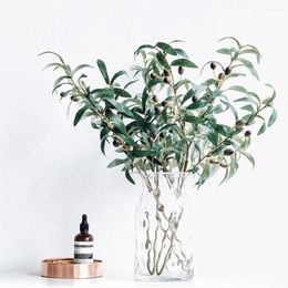 Decorative Flowers 1Pc Home Decor Artificial Plants Olive Branch With Fruit Fake Plant Decoration Po Props Plantas Artificiales