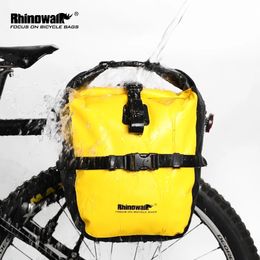 Panniers Bags Rhinowalk 20L Bicycle Pannier Bag Bike Waterproof Portable Bike Bag Big storage Trunk Pack Cycling Travel Cycling 1pc or 2 pcs 230224