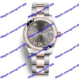 Hot selling fashionable new women's watch Asia 2813 automatic mechanical watch 31mm Grey Roman dial 278341 178344 278248 diamond ring 18k rose gold luxury watch