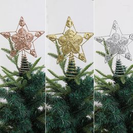 Christmas Decorations Tree Topper Star Rustic Iron Hollowed Pentagram For Indoor Office Ornaments