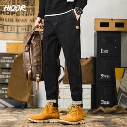 Men's Pants HIQOR Fashion Men's Casual Cargo Pants Four Seasons New Y2k Jeans Loose Straight Denim Quality Streetwear Male Joggers Business Z0225