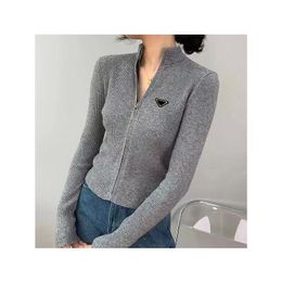 Womens Knits Tees Women Tops Cardigan Sweater With Zippers Short Style Lady Slim Jumpers Shirt Design Leisure fit Women wear S-XL