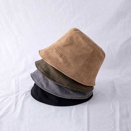 Wide Brim Hats Irregular Suede Winter Caps Solid Colour Women Bucket Hats Outdoor Warm Girls Fisherman Cap Casual Hip Hop Caps G230224