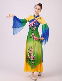 Stage Wear Women Chinese Folk Dance Costumes Sequins Embroidery Hanfu Yangko Plum Flower Jiangnan Rain Classical