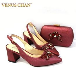 Dress Shoes 2023 Lastest Noble And Elegangt Fashionable Special Style Ladies Bag Set In Red Colour For Party Wedding