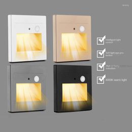 Wall Lamp Lamps Recessed PIR Motion Sensor Staircase Light Led Nursery Nightlight 1W/2W For Ladder Steps Aisle Foyer 110V/220V Salon