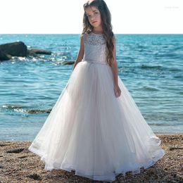 Girl Dresses Dress Wedding Lace Tulle Backless Flower Vintage Junior Bridesmaid Ball Gown First Communion