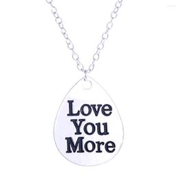 Pendant Necklaces Love You More Necklace Valentine's Gift For Couple Lovers Water Drop Shaped Exquisite Jewellery Accessories