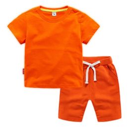 New Casual Kids Clothes 2 Piece Set Clothing Cool Boy T-shirt Shorts Clothing Boys Tracksuit Children Baby Clothes Brand LOGO Print