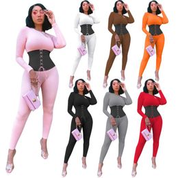 Women's Jumpsuits & Rompers Ribbed Stretch Jumpsuit Women Sexy Bandage Patchwork One Piece Bodycon Skinny Sports Fitness Party OutfitsWomen'