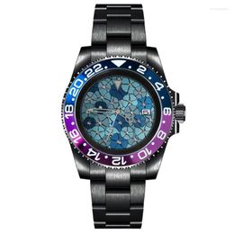 Wristwatches 40mm GEERVO No Logo Sapphire Crystal PVD 316L Stainless Steel Case Japanese Nh35 Movement Luminous Hands Men's Watch G58-22