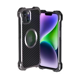 Orignal Design Metal Carbon Firber Alloy Phone Case for iPhone 14 Pro Max 14Plus 13 12 Protective Aluminium Cover