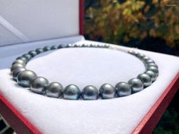 Chains 925 Silver Women's Necklace 11-15mm Natural Sea Peacock Grey Less Defect Pearl Long Fine Party Jewellery