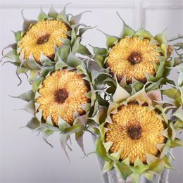 Decorative Flowers High Simulation Flower Sunflower Single Bud Fake Kindergarten Wedding Table Home Decoration Azalea