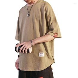 Men's T Shirts 2023 Shirt Simple Summer Short Men Clothing Over Size Casual Daily O-Neck Solid Loose Tops