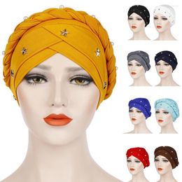 Ethnic Clothing Turban Muslim Women Hat India Braid Chemo Cap Fashion Beads Head Wrap Beanie Bonnet Skullies Scarf Headwear Islamic Hair