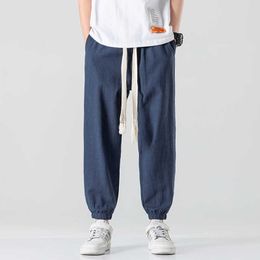 Men's Pants Comfortable Linen Jogger Pants Retro Harem Cropped Pants Men's Plus Size Sports Pants Men's Contrast Color Casual Pants Z0225