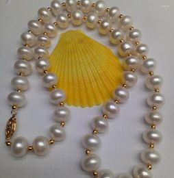 Ketten Modeschmuck 10–11 mm weiße Südseeperlen-Halskette, 14 Karat/20 Goldverschluss, 45,7 cm