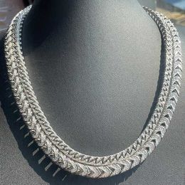 Hotsale Custom Sterling 925 Silver 6mm 8mm Wide Lab Diamond Moissanite Cuban link Chain Mans Necklace