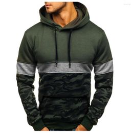 Men's Hoodies Mens Camouflage Hoodie Sweatshirt Long Sleeve Patchwork Slim Fit Outwear Casual Pullover Men Sudadera Hombre