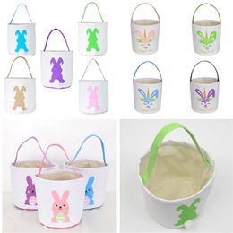 Canvas Easter Basket Bunny Ears Good Quality Gift Bag Gift Bucket Rabbit Eggs Easter Party Supplies