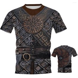 Men's T Shirts Mediaeval Knight Viking Tattoo Armour T-Shirt Woman Man O-Neck 3D Print Oversize Streetwear Boys Casual Kids Clothing Top