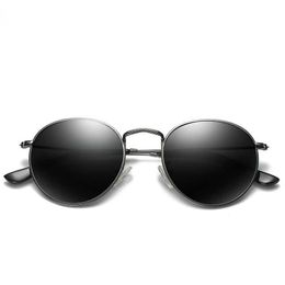 Güneş gözlükleri Yuvarlak Polarize Güneş Gözlüğü Kadın Erkekler 2022 Yeni Moda Marka Tasarımcısı Vintage Gözlük Kadın Sürüş Güneş Gözlükleri Goggle UV400 G230225