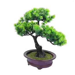 Decorative Flowers Artificial Potted Fake Tree Pot Bonsai Pine Realistic Lavender Faux Diy Welcome Simulation Decor Decoration Welcoming