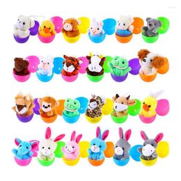 Party Favor 24Pcs Mini Easter Basket Animals Novelty Filled Surprise Eggs Toys Colorful Favors Supplies For Kids Gift