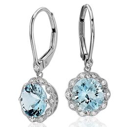 Dangle Earrings & Chandelier Sky Blue Fashion Stone For Women Luxury Jewerly Charm Silver Colour Drop Engagement Earring Gift S5Q381