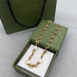 G Cuban Chain Necklace Double Letter Designer Necklaces Gold Chains Pendant Jewellery with Box