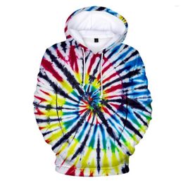 Men's Hoodies Printed 3D Tie-dye Sweatshirt Men/Women Casual Colourful Swirl Hoody Streetwear Autumn Comfortable Polluvers