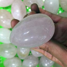 Decorative Figurines 1pcs Drop Natural Rose Quartz Crystal Gemstone Yoni Egg Meditation Reiki Healing Pink For Women